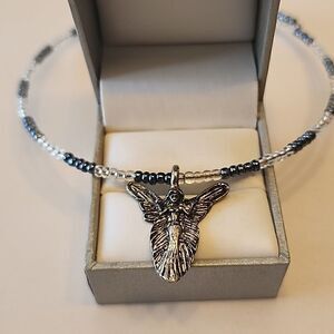 Beaded Fairy Pendant Choker Necklace